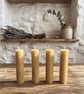 Set of 4 Slim Beeswax Taper Candles 10 cm Pure Small Cotton Wick Candles