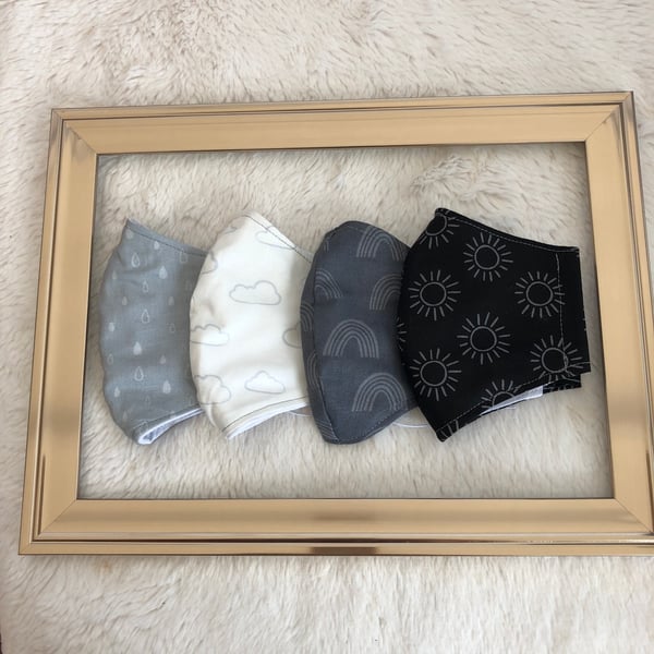 Handmade 100%Cotton Face Mask with Filter Pocket.Washable,Breathable.