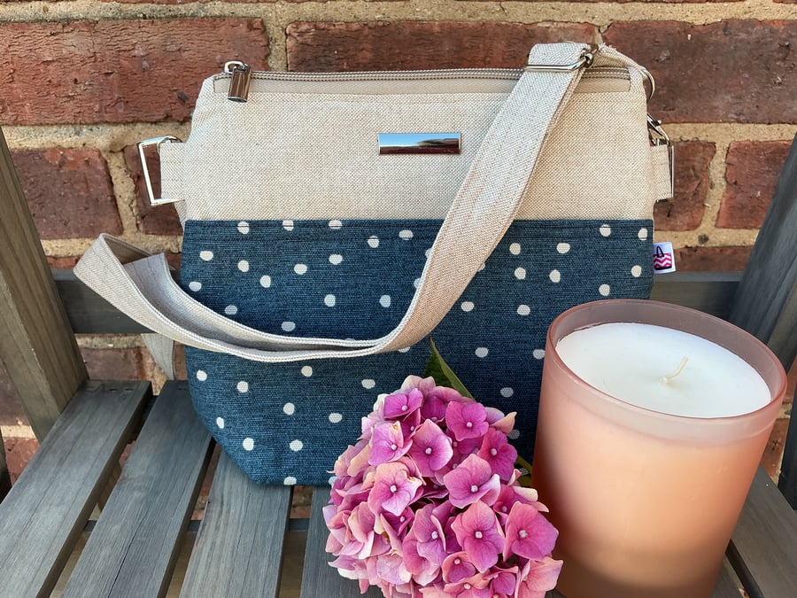 Blue Spot Multi Pocket Crossbody Bag