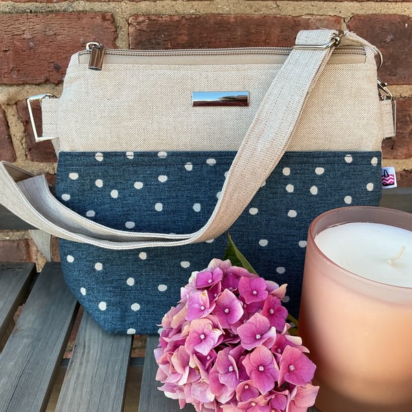 Blue Spot Multi Pocket Crossbody Bag