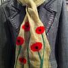 Cobweb Felt Scarf (poppies)