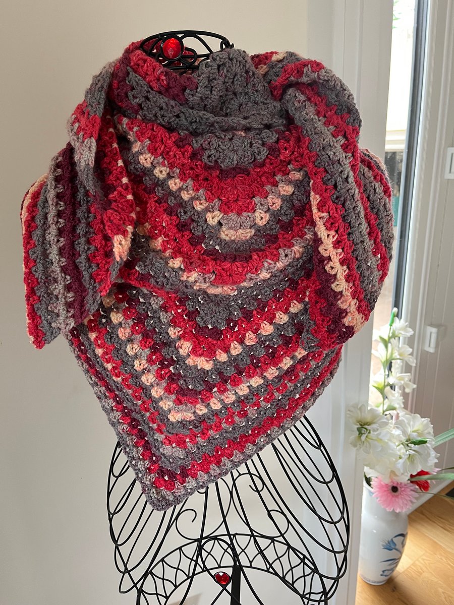 Crocheted shawl