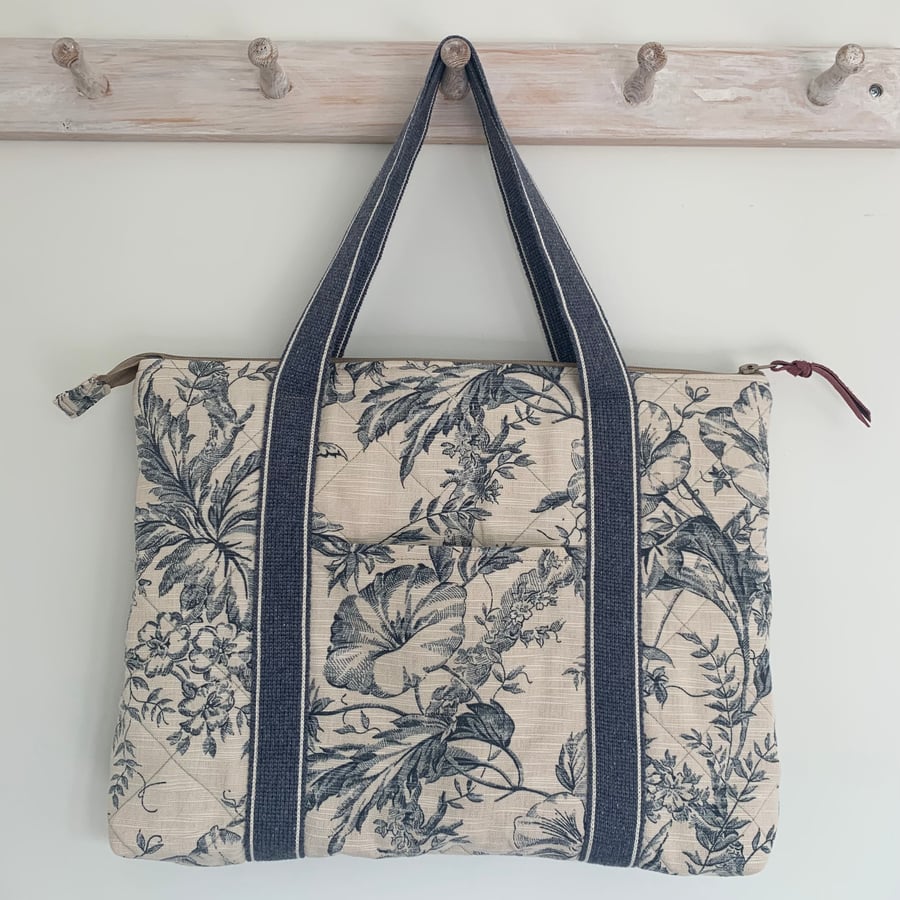 Large Laptop bag made from reclaimed Linen Folksy