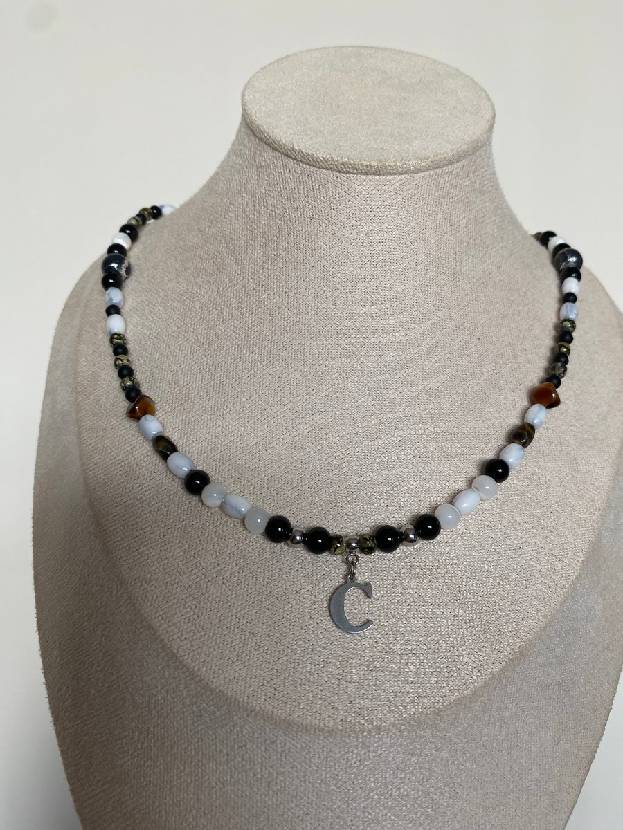 Men’s - Custom letter beaded necklace 