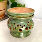 pottery wax melter, verdigris, studio hand made, Scented Wax Melt Warmer