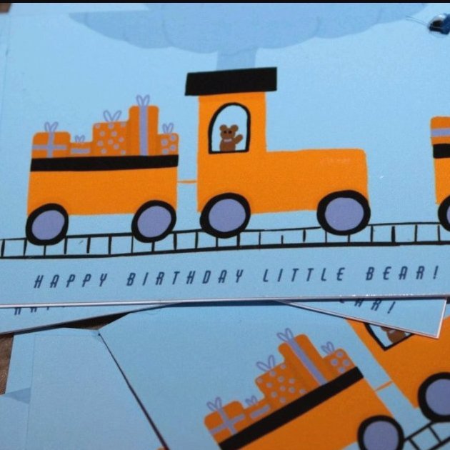 9 pack, 'Teddy bear train' birthday gift tags