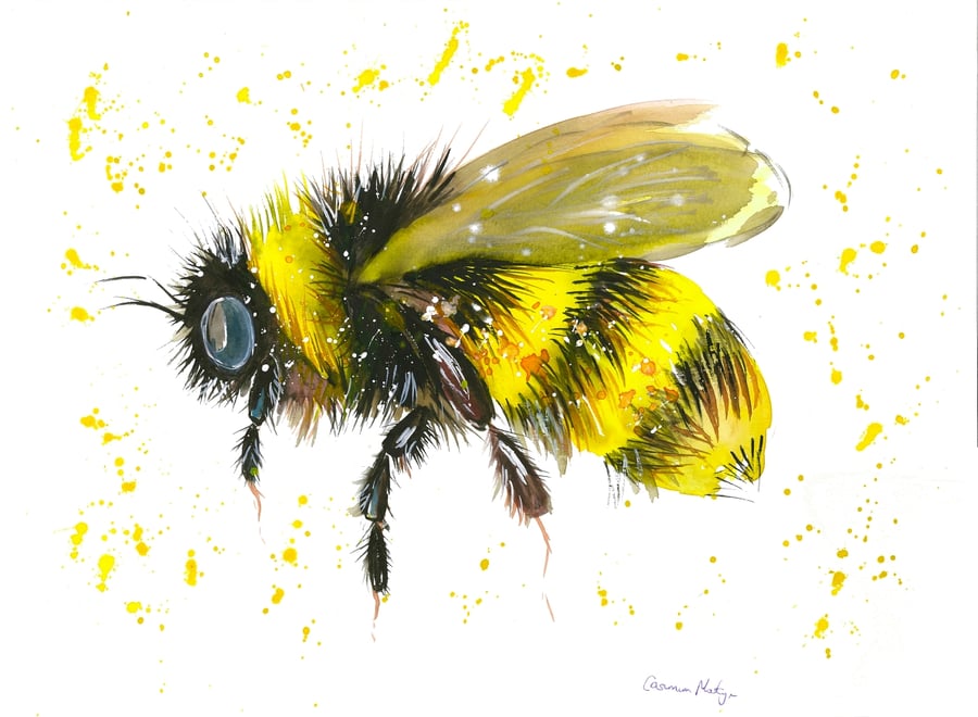 Bumble bee Greeting card 5" x 7" "Save Our Bees"