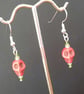Dyed Howlite Skull Earrings - Red (2) - Image 2