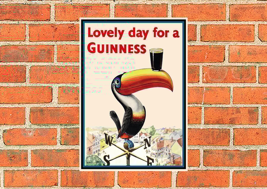 Guinness metal sign. Toucan on Weathervane suitable for Pub, Bar, Man cave