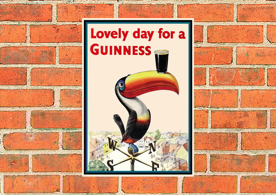 Guinness metal sign. Toucan on Weathervane suitable for Pub, Bar, Man cave