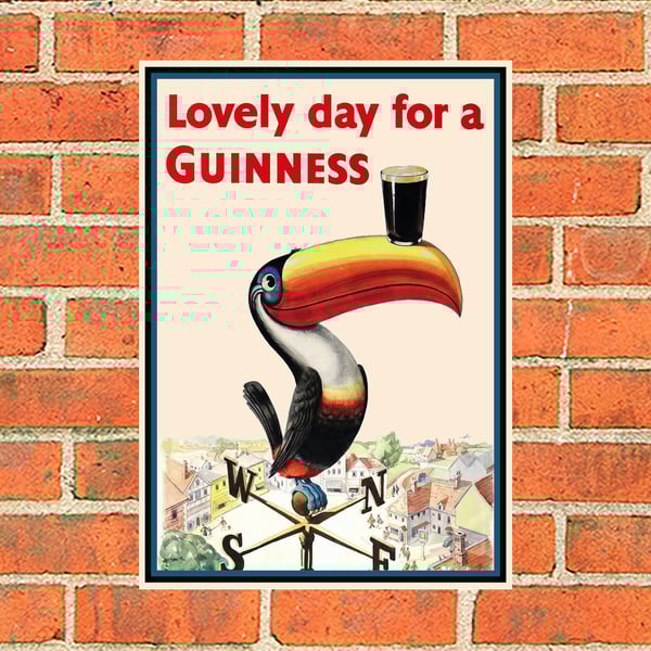 Guinness metal sign. Toucan on Weathervane suitable for Pub, Bar, Man cave