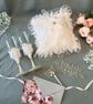 Wedding Essential Set, Luxury Bridal Gift, Ring Pillow & Flutes
