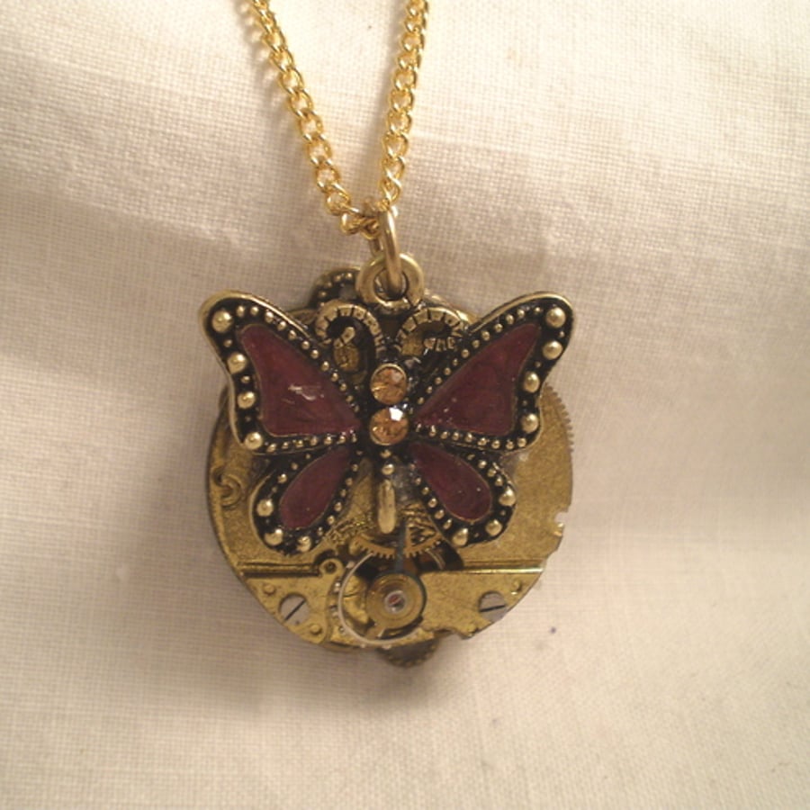 Steampunk Butterfly Necklace