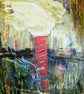 Tornado Abstract Acrylic Painting on Paper - Image 2