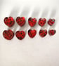Red & Black Glitter Heart Ear Tunnels: Handmade Resin Gauges