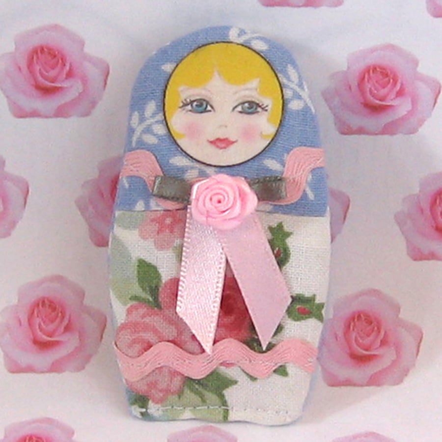 Mini Russian Matryoshka Doll Brooch