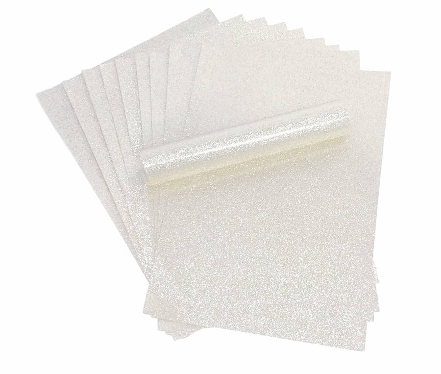 A4 Glitter Paper WHITE Iridescent Sparkly Soft Touch Non Shed Thick 150gsm 100lb