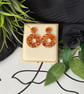 Burnt Orange Confetti Circle Hoop Earrings - Image 4