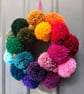 Wool Pompom Wreath, Rainbow Colours, Eclectic Bohemian Interiors, Maximalism - Image 4