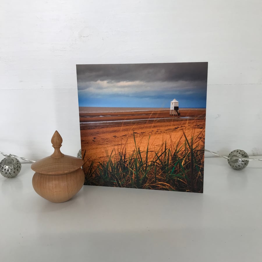 Greetings Card - Blank Photographic Greetings Card - Burnham Lighthouse Somerset