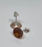 Terracotta patchwork enamel stud earrings - Image 4