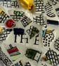 A heart shaped mosaic pendant with stylistic walls and the letters T, H and E. - Image 3