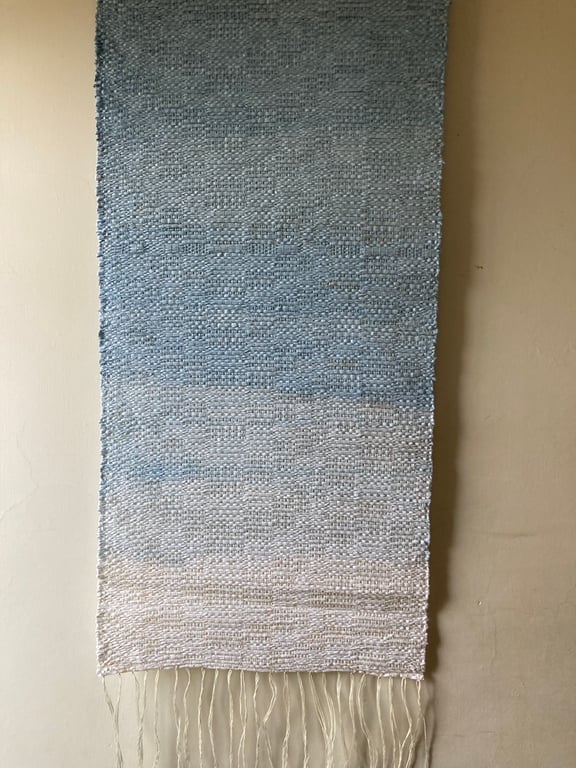 Seascape 2 Indigo Dyed Woven Paper Wall Hanging 