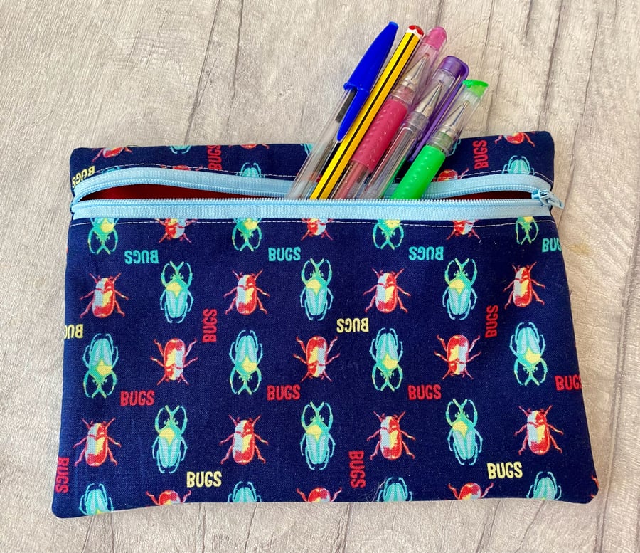 Zip Up Pouch - Pencil Case - PERSONALISATION AVAILABLE 