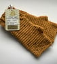 FINGERLESS MITTS , gloves '  Valley Tweed '. Merino Wool blend. Mustard.  - Image 2