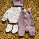 Hand knitted baby outfit 