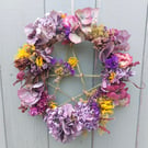Dried Flower Pentagram Wreath. 26cm Diameter. Handmade. 