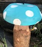 Bee on Blue Toadstool - Image 1