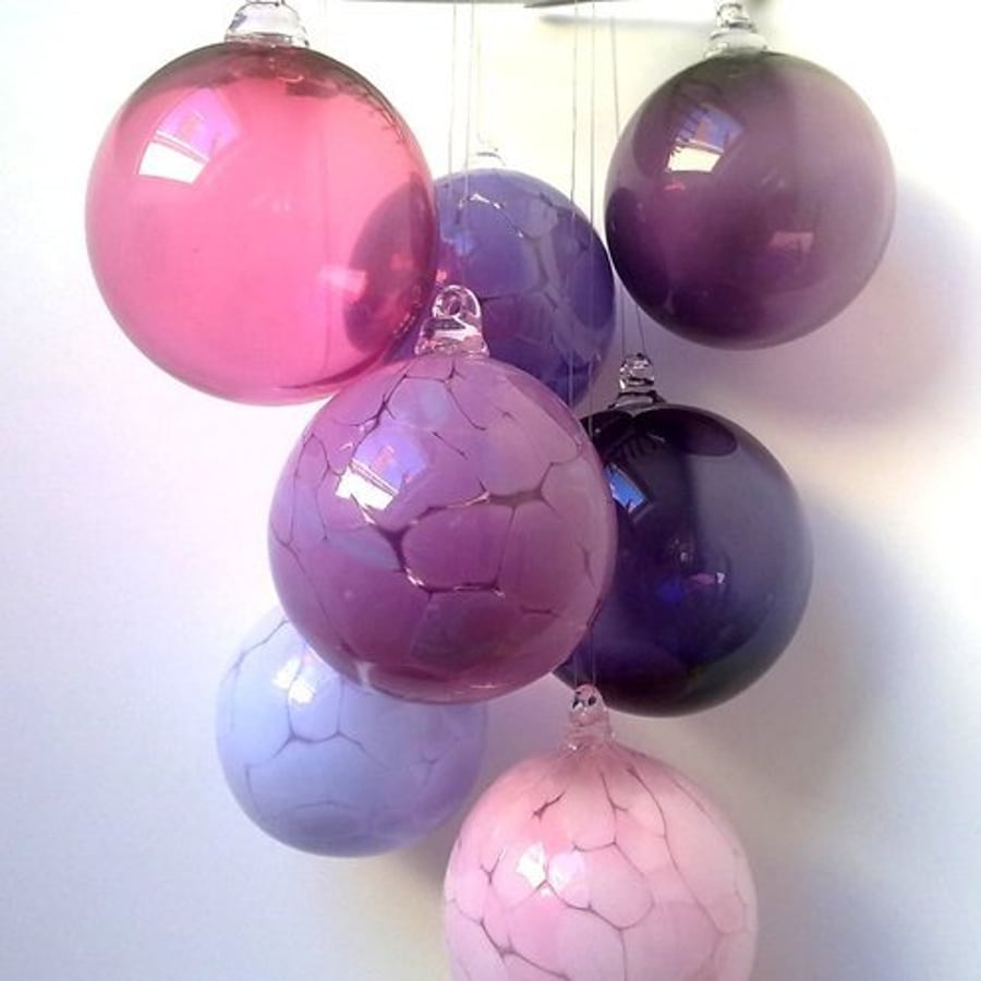 Opaque Rose Hand Blown Glass Bauble, Christmas Ornament