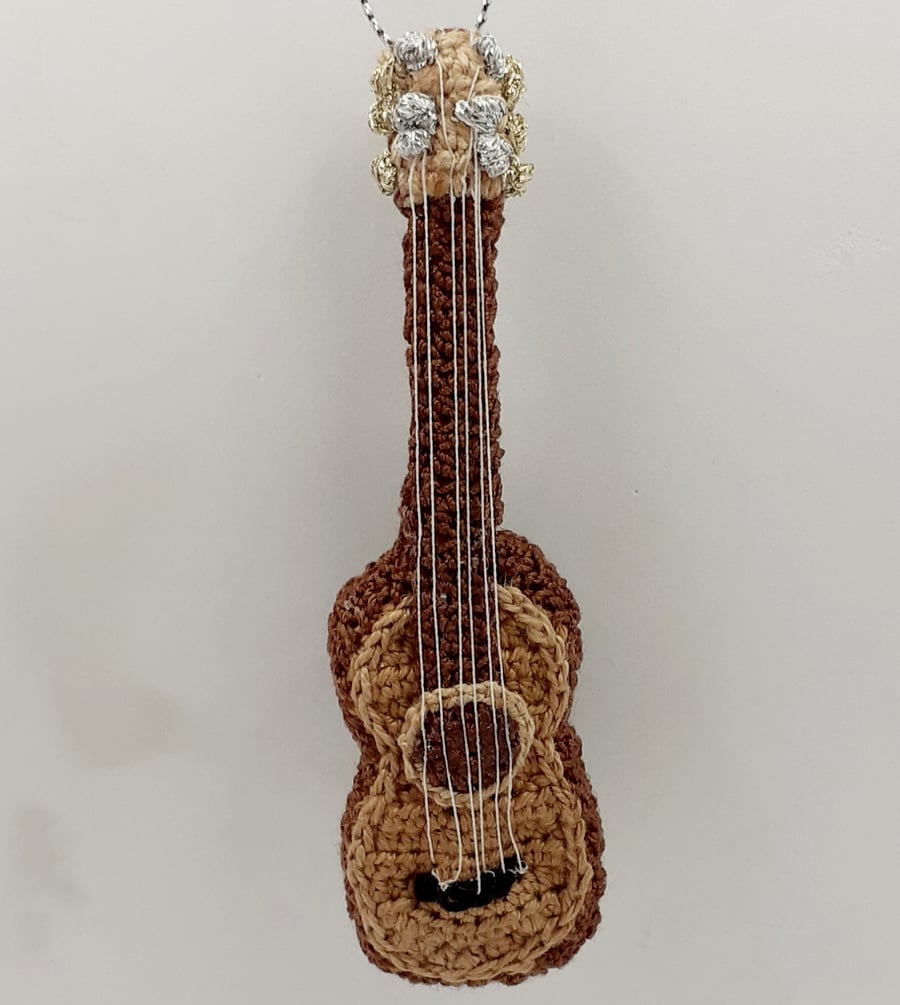 OOAK Crochet Guitar Tree Decoration 
