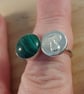 Sterling Silver Toadstool and Malachite Adjustable Ring (SKU060625) - Image 8