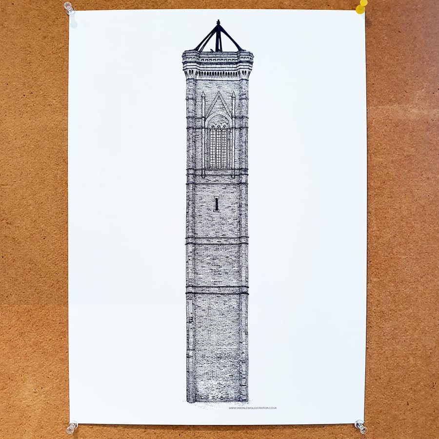Tower Works III - Drawing - Leeds Poster