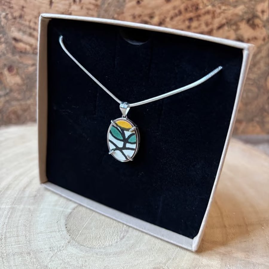 Handcrafted Pendant Necklace, Unique Ceramic Eco Gifts