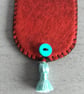 Hand Embroidered Red Heart Bookmark  - Image 3