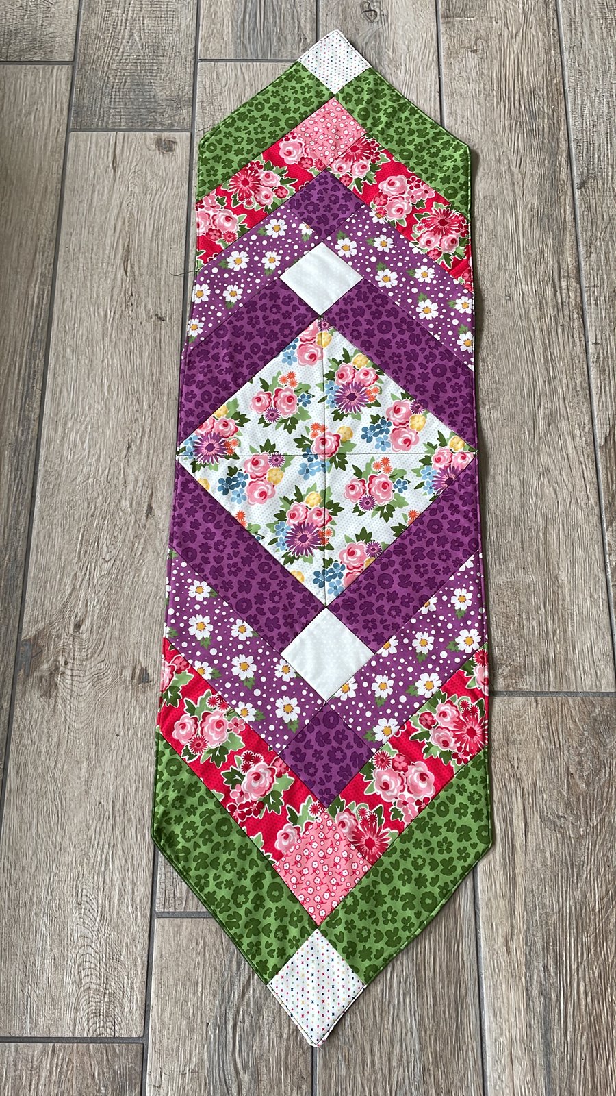 Floral Patchwork Quilted Tablerunner