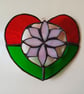 Stained Glass Heart with Flower