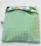 Large snack bag in green leaf print. Reusable and eco-friendly - Image 2