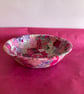 up cycled decopatch pinks bamboo bowl  - Image 2