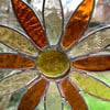 Stained Glass Daisy Suncatcher Handmade Hanging Decoration - Amber