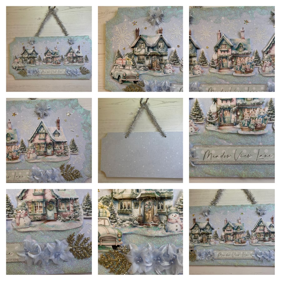 Holidays - Christmas Plaque - Meadow View Lane by  Carolee Crafts PB6 - 0007