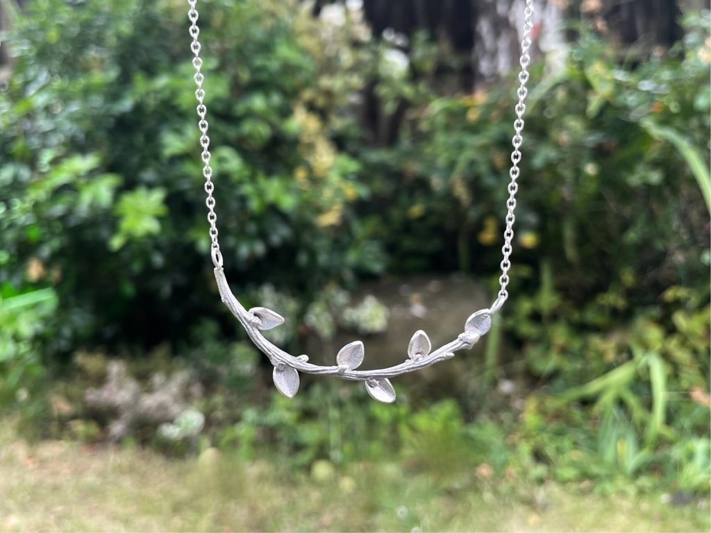 Handmade Silver Meadow Branch Necklace