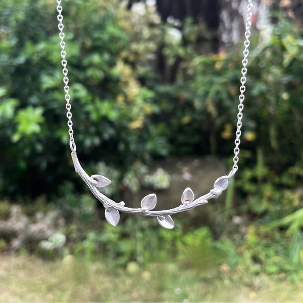 Handmade Silver Meadow Branch Necklace