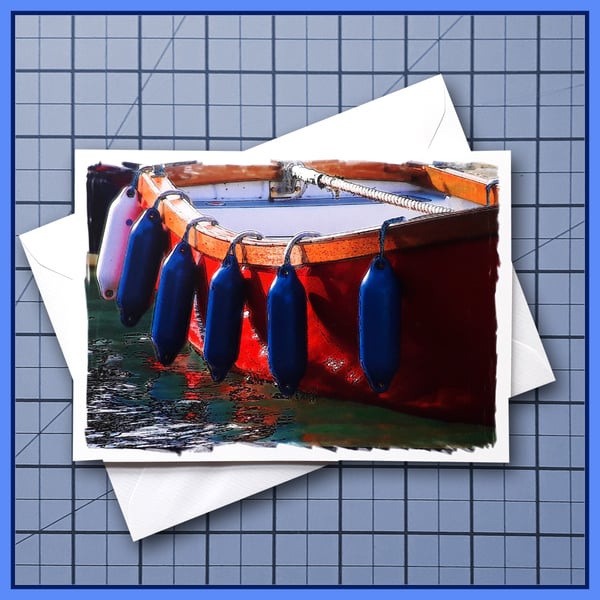 Red Boat Greeting Card, note card