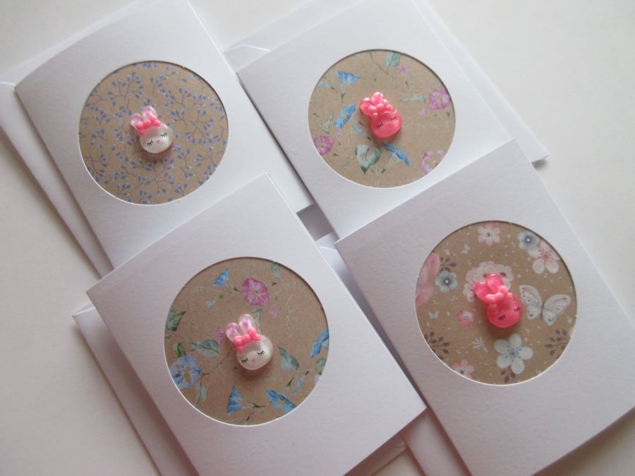 Beautiful Bundle Bunny Rabbit Blank Note Cards Greeting Cards