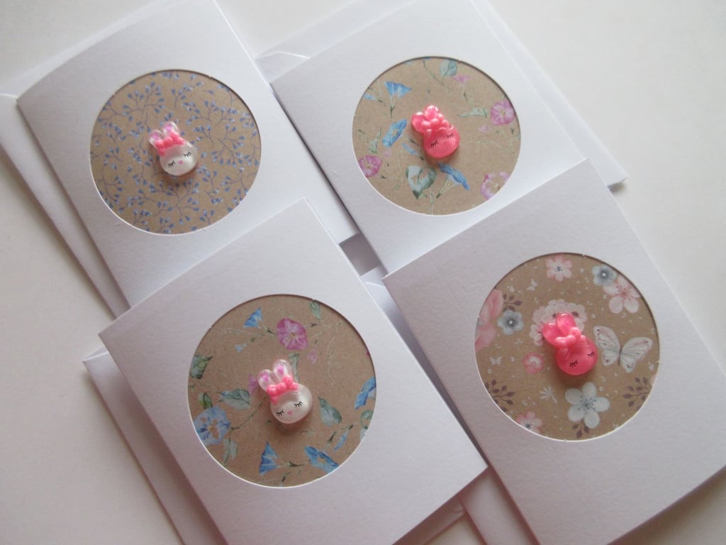 Beautiful Bundle Bunny Rabbit Blank Note Cards Greeting Cards