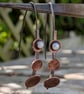 Oxidised Silver, Copper & Freshwater Pearls; Handmade Contemporary Earrings - Image 1